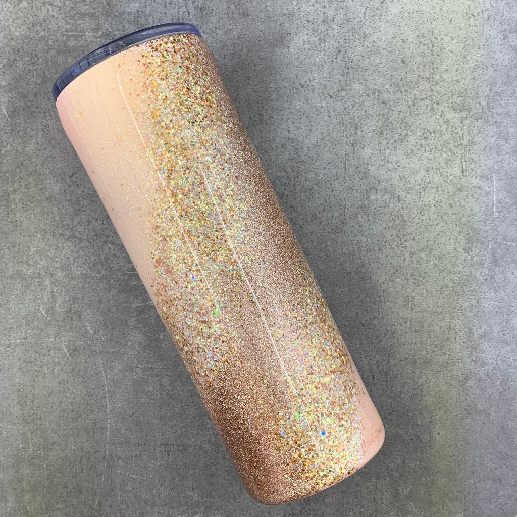 Personalized Gold Rose Gold Glitter Swirl Tumbler | Custom Tumbler | Sparkle Tumbler | Pink Rose Gold Glitter 20oz Tumbler