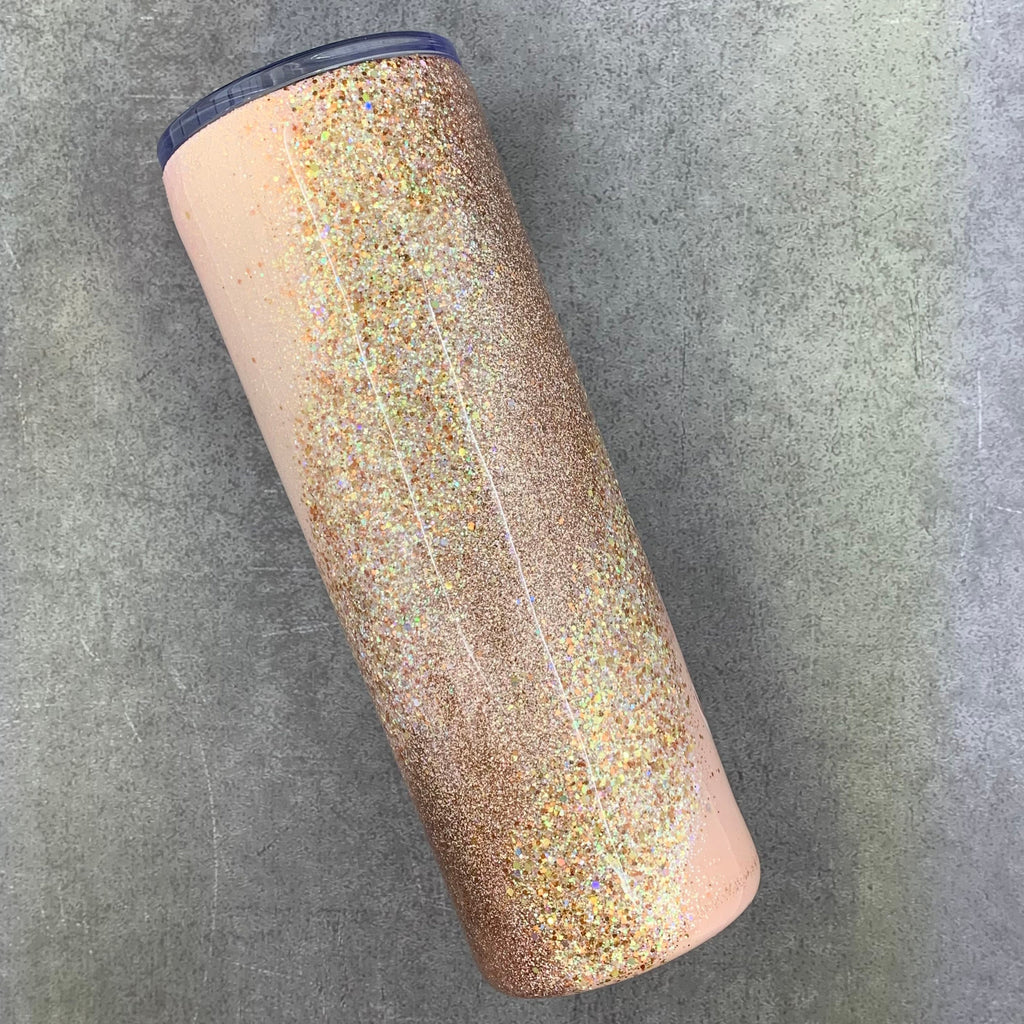 Personalized Gold Rose Gold Glitter Swirl Tumbler | Custom Tumbler | Sparkle Tumbler | Pink Rose Gold Glitter 20oz Tumbler