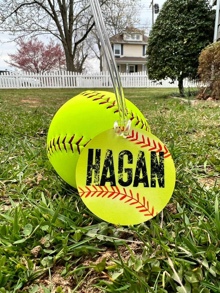 Softball Bat Bag Name Tag | Personalized Sports Bag Tag | Custom Softball Name Tag | Softball Tag | Luggage Tag Tournament Team Bag