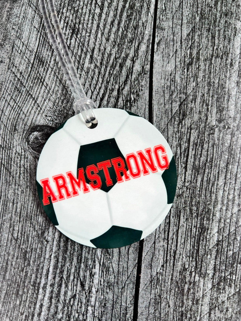 Soccer Bag Name Tag | Personalized Sports Bag Tag | Custom Soccer Name Tag | Soccer Tag | Luggage Tag | Bookbag Nametag | Travel Soccer