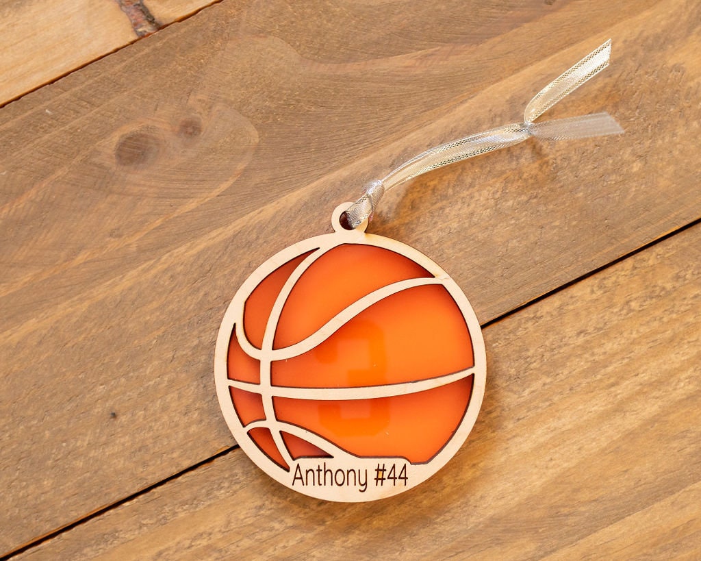 Sports Ornaments Personalized with your Favorite Player Name and Number | Basketball Football Tennis Baseball Volleyball Soccer