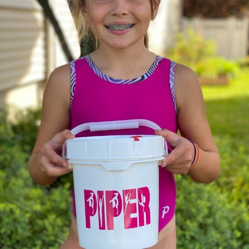 Gymnastics Chalk Bucket | Personalized Chalk Pail for Youth Gymnastics | Custom Gymnastics Gift | Chalky Hair Don't Care Chalk Container