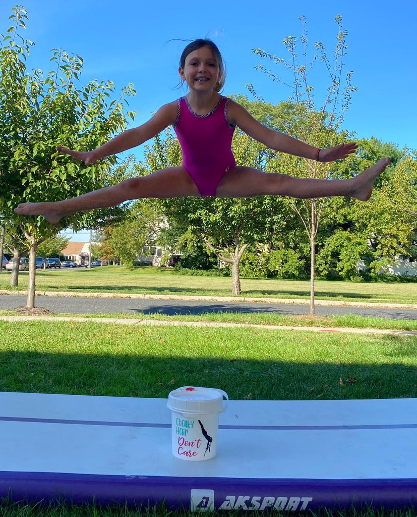 Gymnastics Chalk Bucket | Personalized Chalk Pail for Youth Gymnastics | Custom Gymnastics Gift | Chalky Hair Don't Care Chalk Container