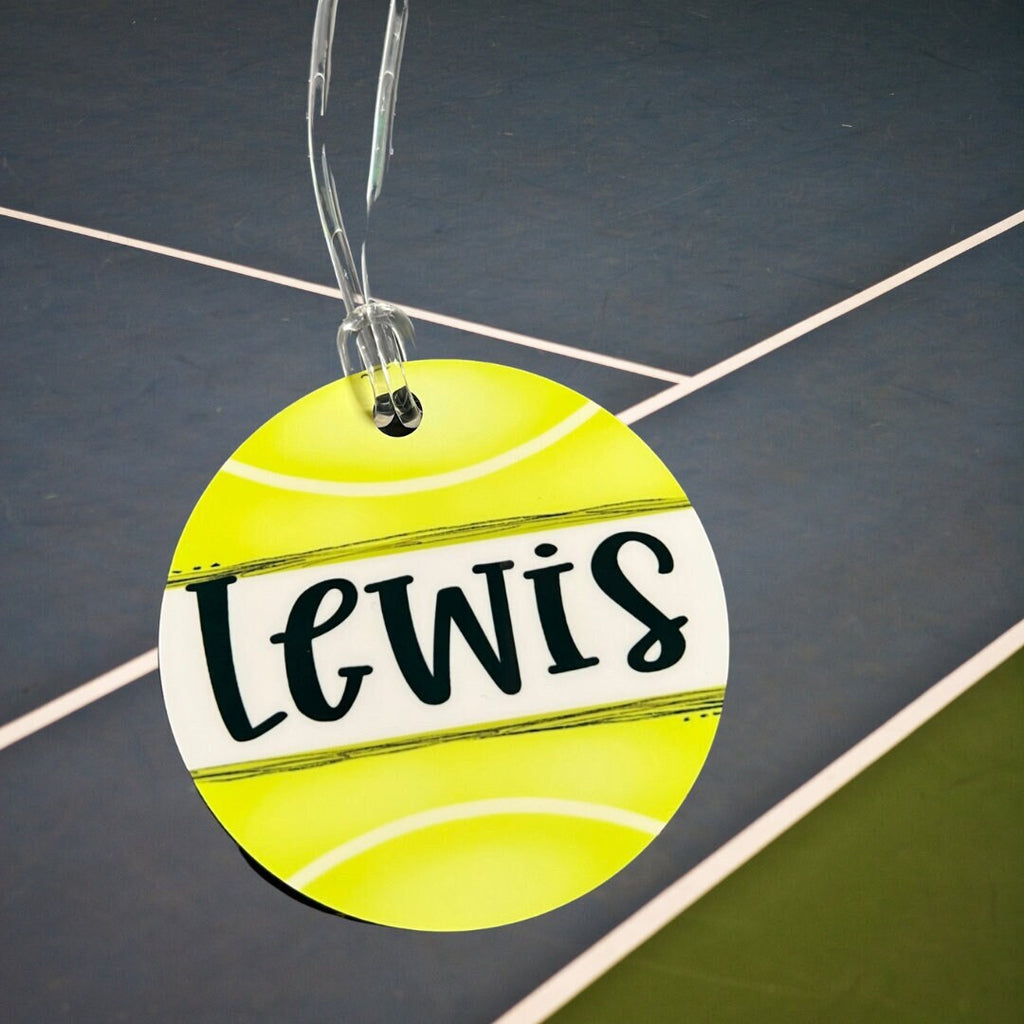 Tennis Player Bag Nametag | Personalized Sports Bag Tag | Custom Tennis Name Tag | Luggage Tag | Bookbag Nametag | Tournament Team Bag