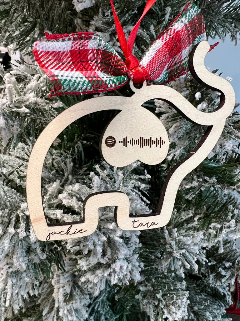 Elephant Friendship Christmas Ornament | Custom Song Ornament | Personalized Ornament for Best Friends | Friendship Gift Sister Gift