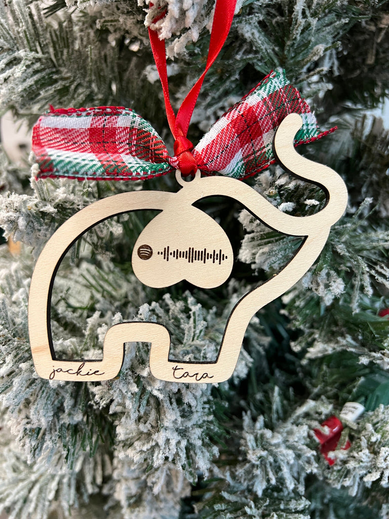 Elephant Friendship Christmas Ornament | Custom Song Ornament | Personalized Ornament for Best Friends | Friendship Gift Sister Gift