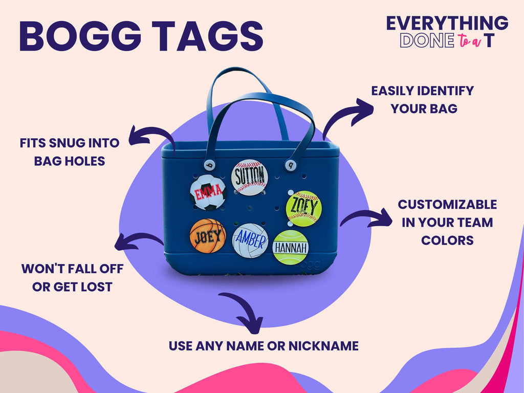 Football Bogg Bag Tag | Bogg Bag for Ball Moms | Custom Team Bag Accessory | Personalized Bogg Bag Charm | Football Team Bag Tag