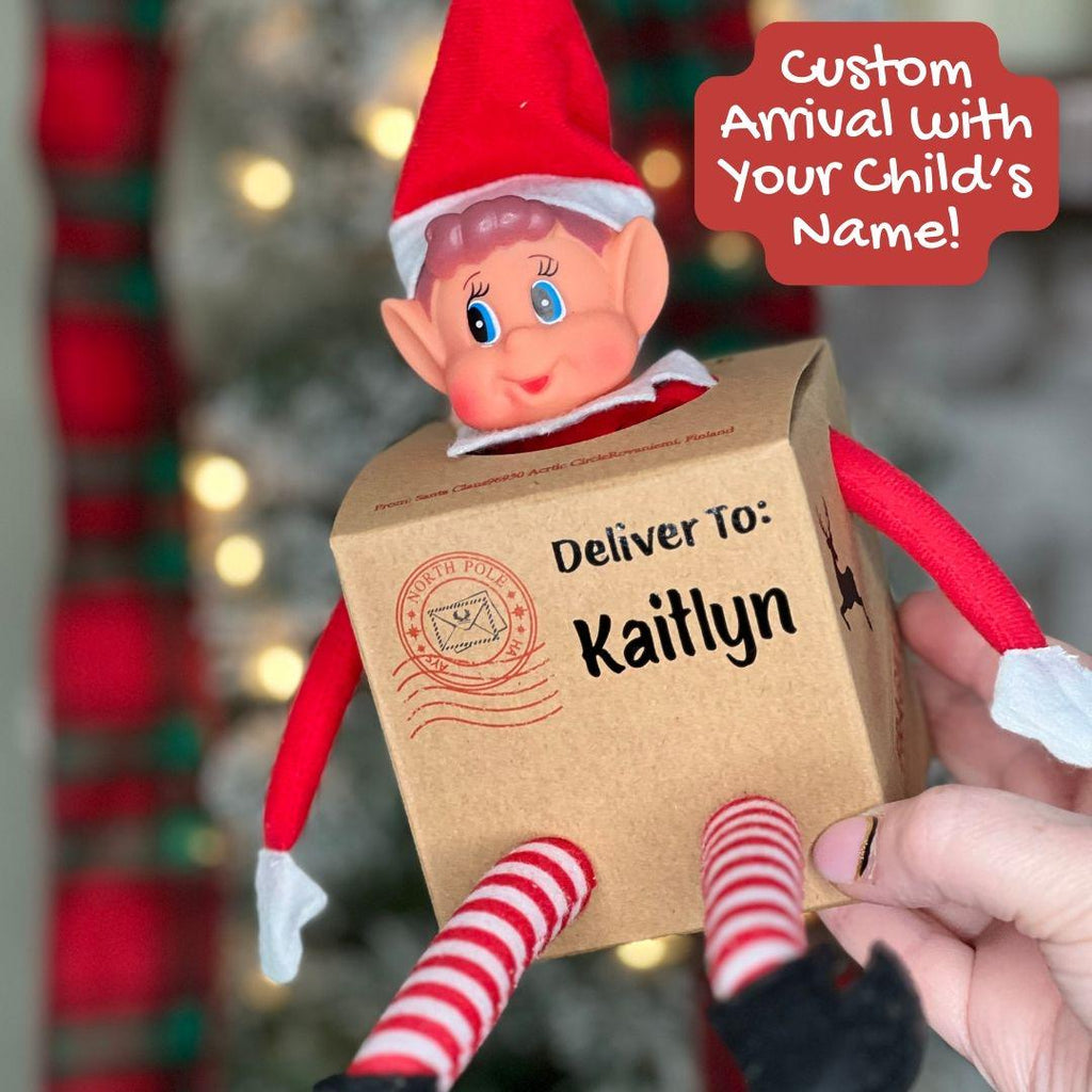 Elf Arrival Box Personalized with Child's Name | Chrismas Elf Prop Elf Setup | Christmas Elf Kids | Elf Kit | Custom Elf Accessories