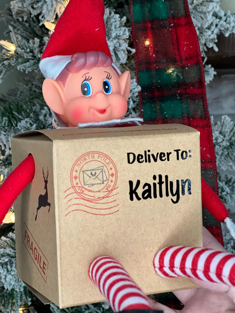 Elf Arrival Box Personalized with Child's Name | Chrismas Elf Prop Elf Setup | Christmas Elf Kids | Elf Kit | Custom Elf Accessories