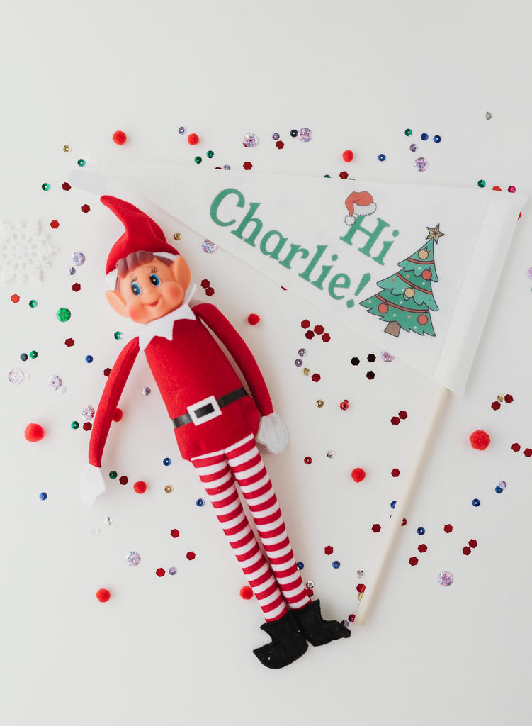 Elf Arrival Flag Personalized with Child's Name | Christmas Elf Prop Elf Setup | Christmas Elf Kids | Elf Kit | Custom Elf Accessories