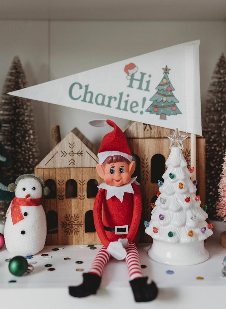 Elf Arrival Flag Personalized with Child's Name | Christmas Elf Prop Elf Setup | Christmas Elf Kids | Elf Kit | Custom Elf Accessories