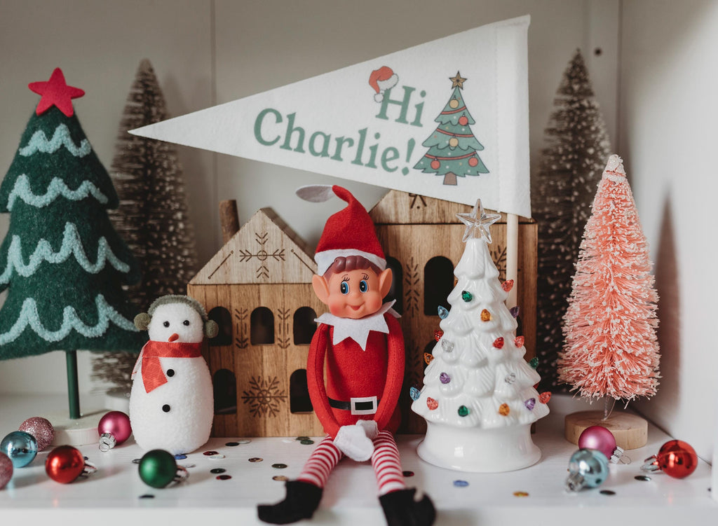 Elf Arrival Flag Personalized with Child's Name | Christmas Elf Prop Elf Setup | Christmas Elf Kids | Elf Kit | Custom Elf Accessories