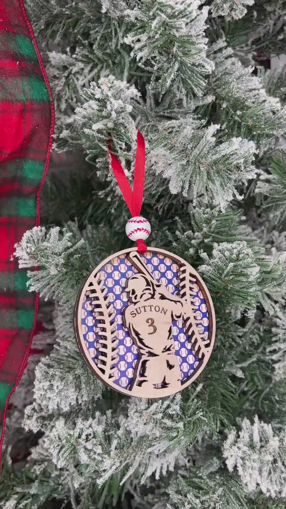 Baseball Player Custom Ornament