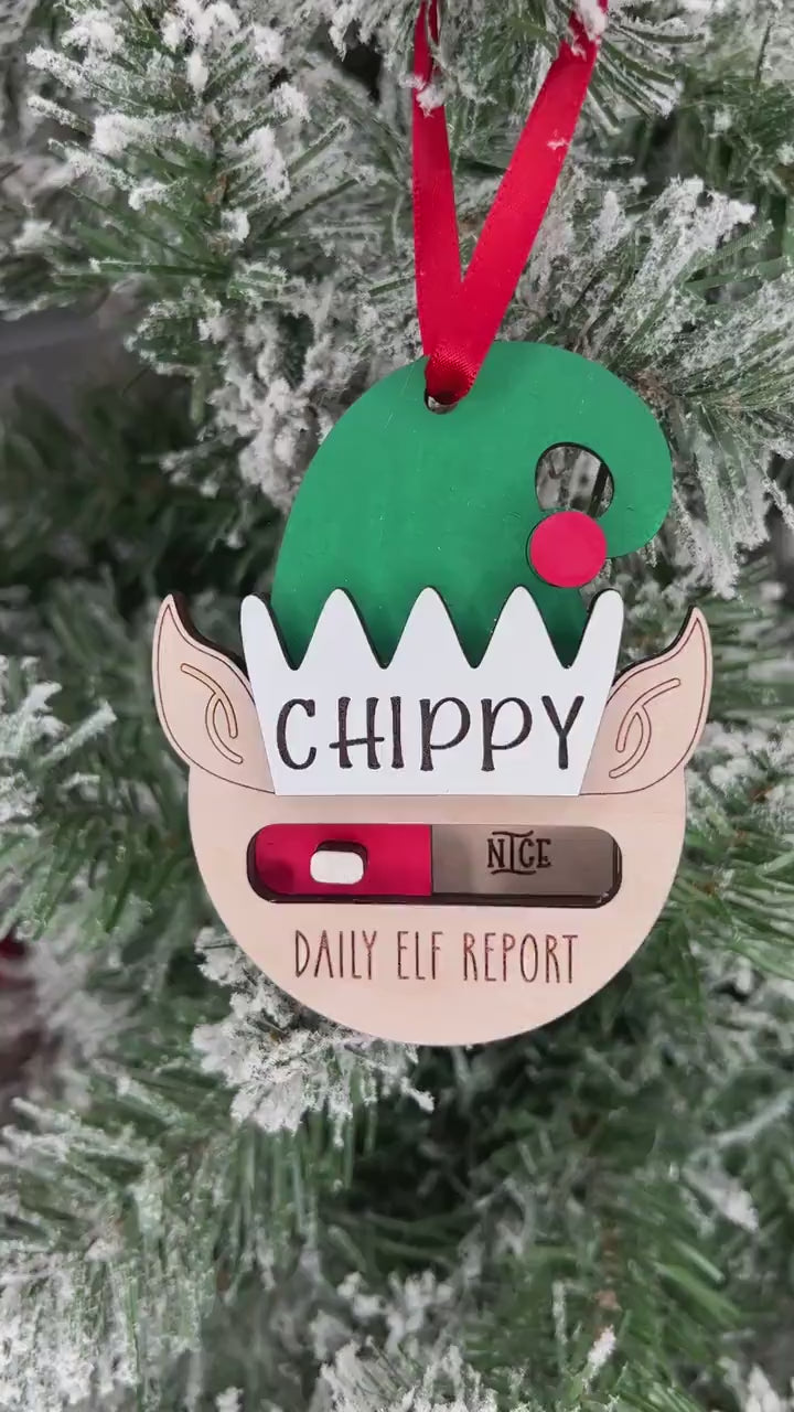 Christmas Elf Daily Report Ornament