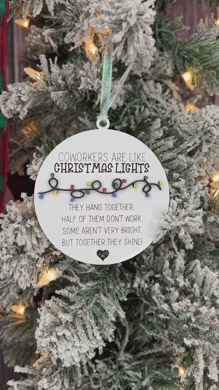 Coworker Christmas Gift - Coworker Funny Christmas Ornaments - Work Bestie, Work Friend Ornament - Office Exchange Gift