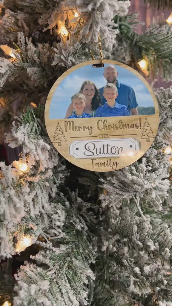 Family Photo Christmas Ornament | 2023 Custom Family Picture Christmas Gift Ornament