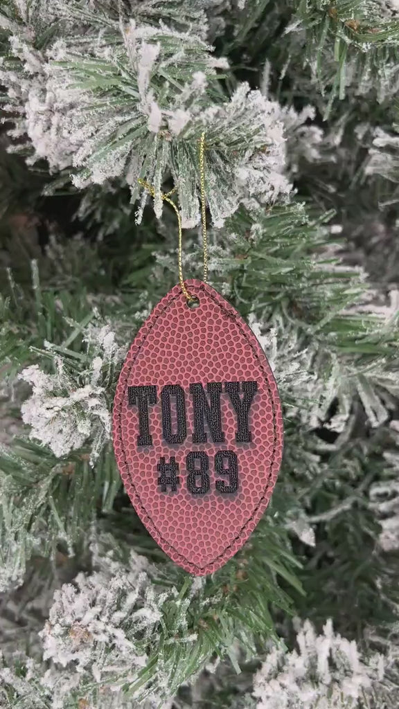 Leather Football Custom Engraved Ornament