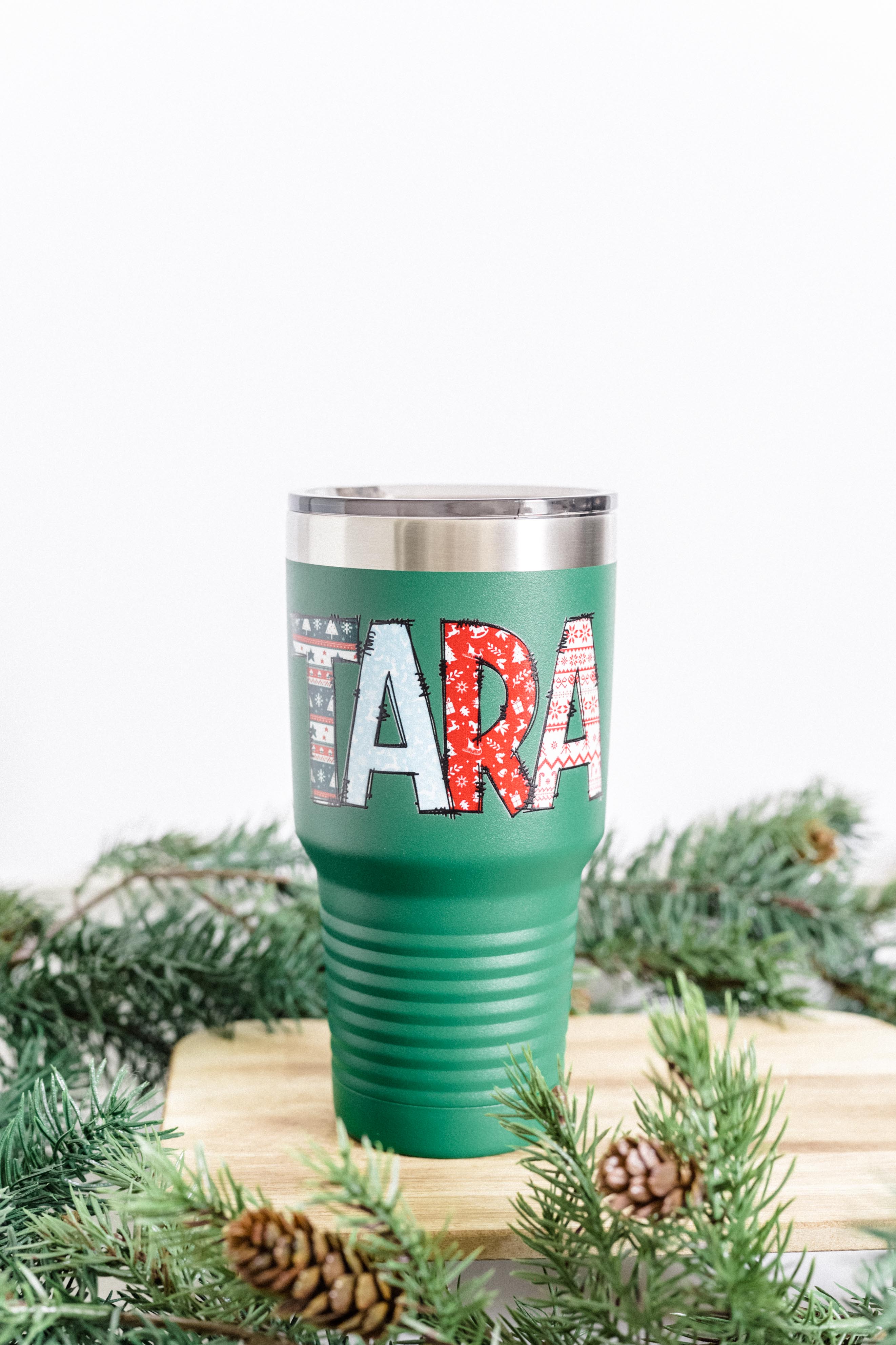 Christmas Personalized Glitter Tumbler – Everything Done To A T