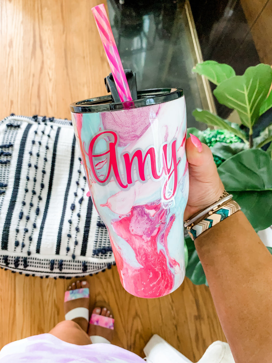 Pink Custom Glitter Yeti Handmade 30oz Pink Nation Glitter Epoxy