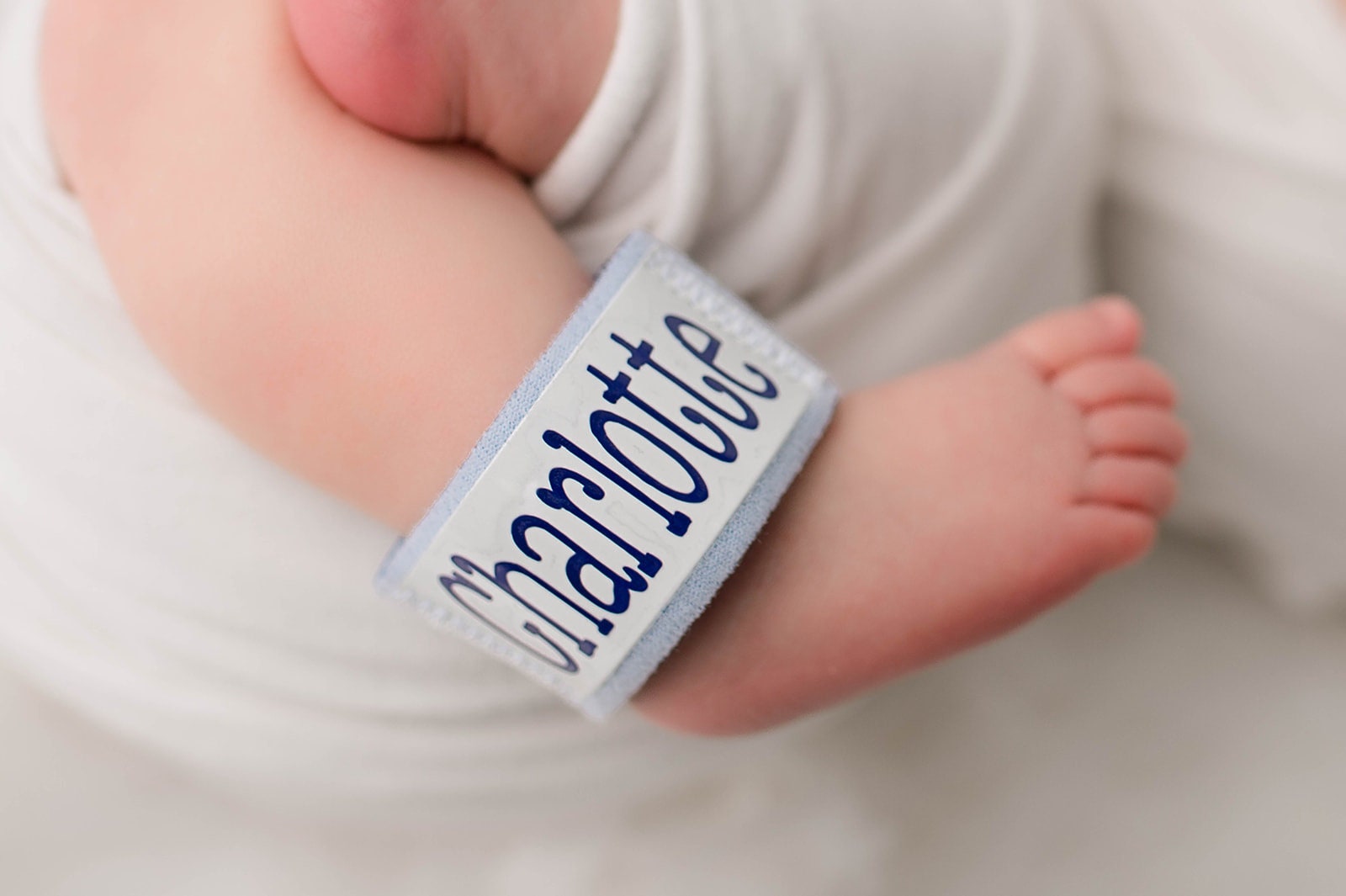 Baby Footprint Beaded Retractable Badge Reel, Baby Badge Holder