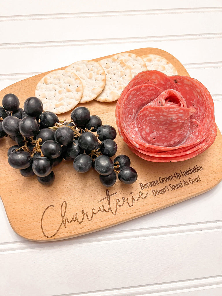 Charcuterie Board | Because Adult Lunchables Doesn't Sound As Good | Funny Charcuterie Board | Custom Cutting Board | Hostess Gift Realtor