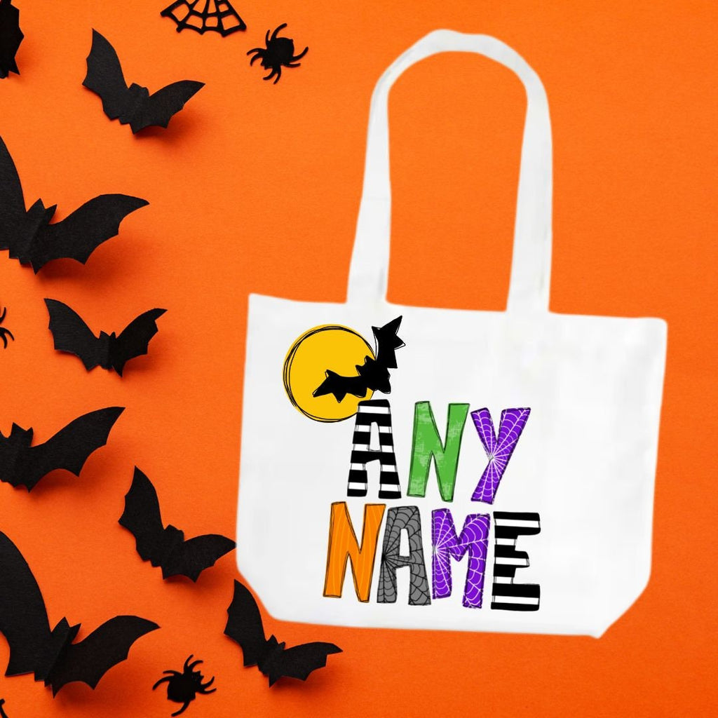 Halloween Trick or Treat Bag | Halloween Candy Bag | Custom Halloween Tote Bag | Halloween Library Bag | Personalized Trunk or Treat Bag