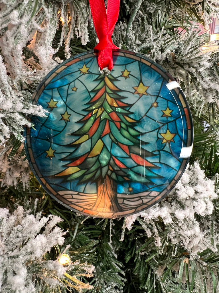 Stained Glass Christmas Ornament | Town Christmas Ornament | Custom Stained Glass Christmas Ornament