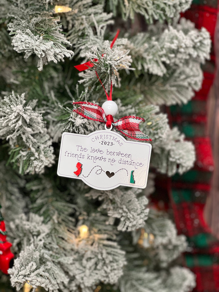 Long Distance Christmas Ornament | Miles Apart Ornament | Long Distance Family Friends | Christmas Ornament | Friend Ornament Christmas Gift