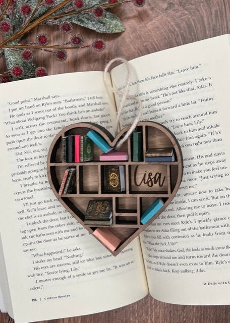 Books Christmas Ornament, Personalized Book Ornament, Book Club Ornament, Librarian Ornament, Gift for Bookworm, Bookstacks | Reader