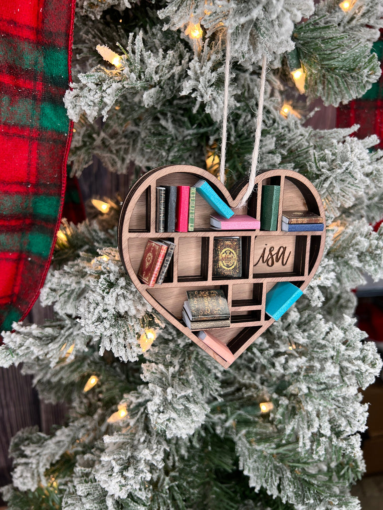 Books Christmas Ornament, Personalized Book Ornament, Book Club Ornament, Librarian Ornament, Gift for Bookworm, Bookstacks | Reader