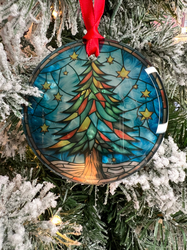 Stained Glass Christmas Ornament | Town Christmas Ornament | Custom Stained Glass Christmas Ornament