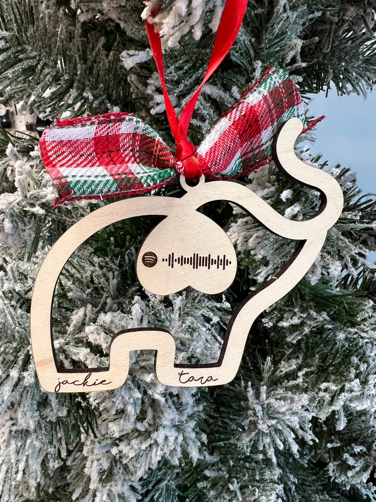 Elephant Friendship Christmas Ornament | Custom Song Ornament | Personalized Ornament for Best Friends | Friendship Gift Sister Gift