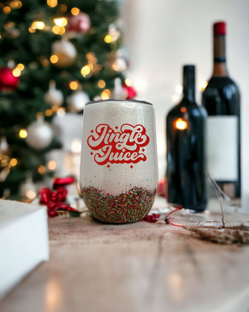 Jingle Juice | Christmas Wine Tumbler | Christmas Tumbler | Wine Cup | Christmas Gift | Christmas Party | Wine Christmas Spirit